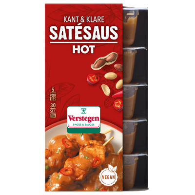 Satésaus-Hot (kant-en-klaar 5*80ml) - Cupjes