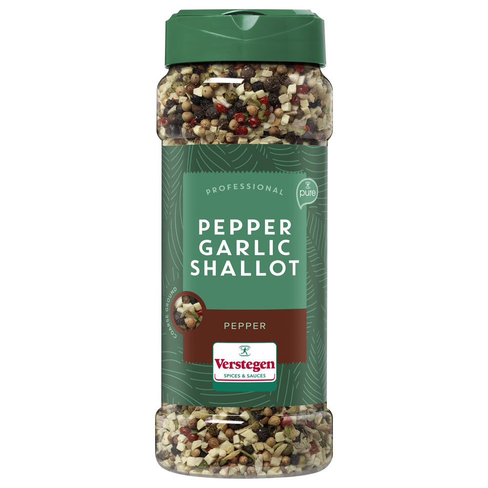 Pepper Garlic shallot grof zout - Pure - Strooibus medium