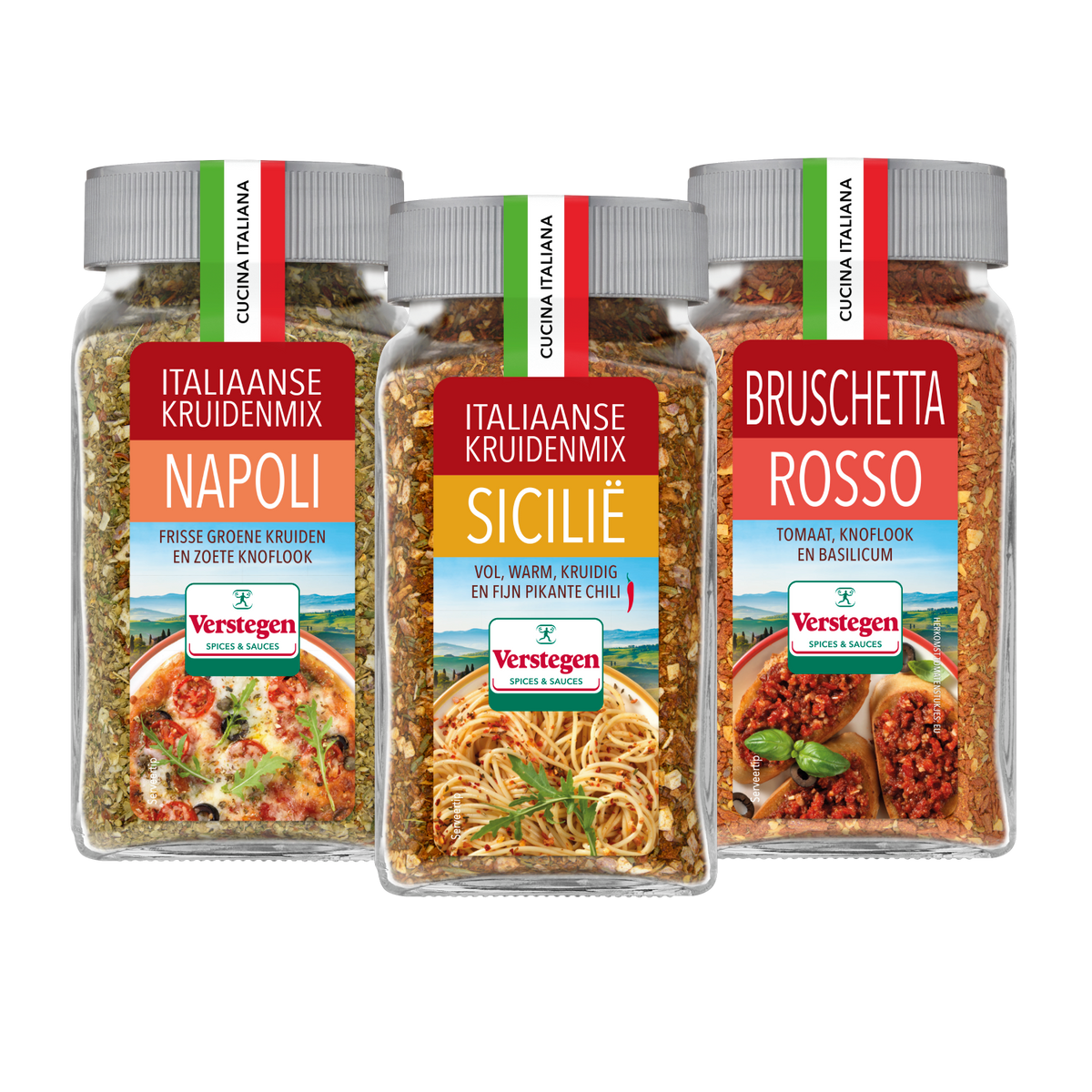 Italiaanse Kruidenmix - Smaken van Italië - Voorraadpot - 3 stuks