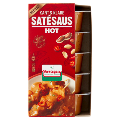 Satésaus-Hot (kant-en-klaar 5*80ml) - Cupjes