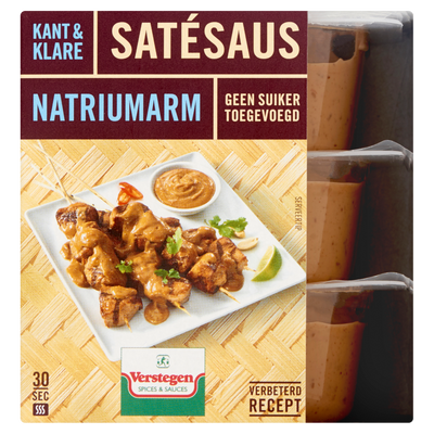 Satésaus - Natriumarm (kant-en-klaar 3*80 ml)