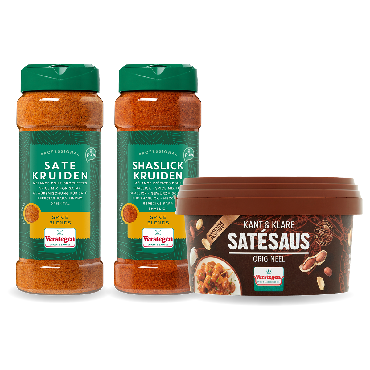 BBQ Kruidenpakket Kip - Satékruiden, Shaslick & Satésaus - Compleet BBQ Pakket - 3-delig