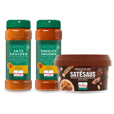BBQ Kruidenpakket Kip - Satékruiden, Shaslick & Satésaus - Compleet BBQ Pakket - 3-delig
