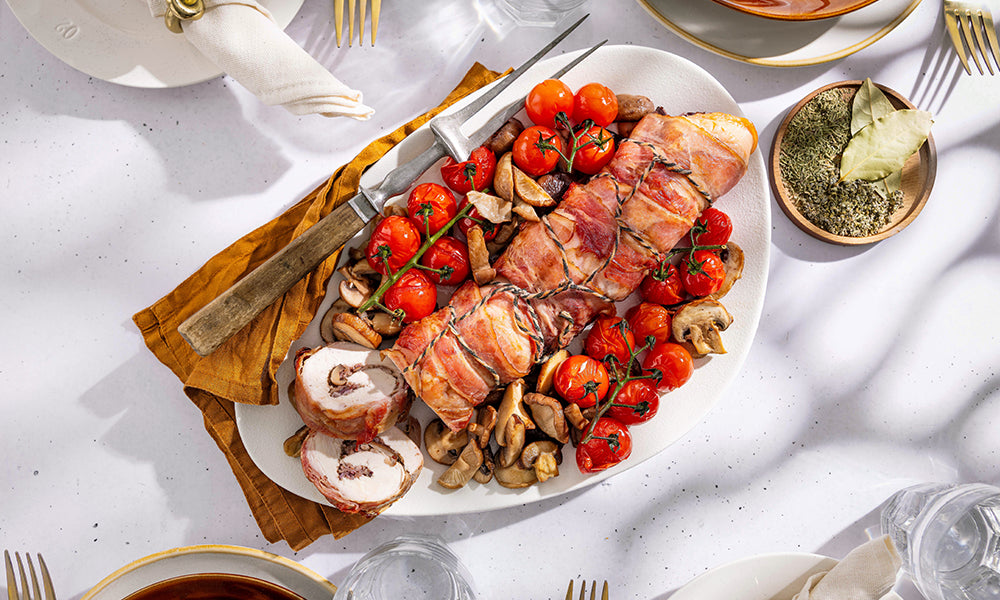 _Kalkoenrollade_met_champignons_en_cherry_tomaten