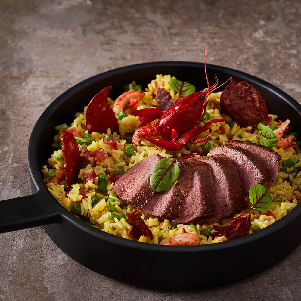 Paella_wilde_duif_en_rivierkreeft