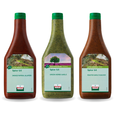 Spice Oil - BBQ Marinade pakket - Knoflook, Gerookte Paprika & Groene Kruiden - 3-delig